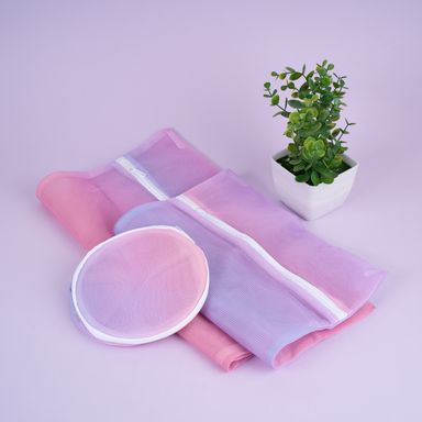 Set bolsas de lavandería 100% poliéster rosas 16x16 cm, 30x40 cm, 40x50 cm 3 piezas -  Miniso