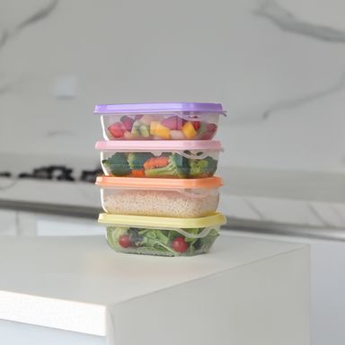 Set contenedores para alimentos diseño aleatorio plástico multicolor 180 ml 4 piezas -  Miniso