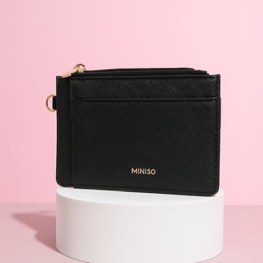 Monedero sintético negro 12x9x1 cm -  Miniso