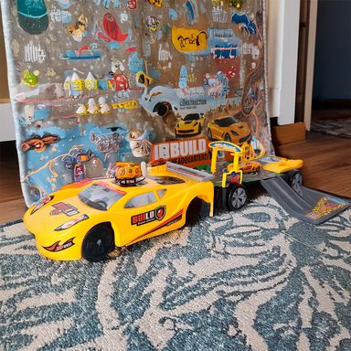 Set vehículos de juguete escenario de estacionamiento sintético amarillo 2 piezas -  Miniso