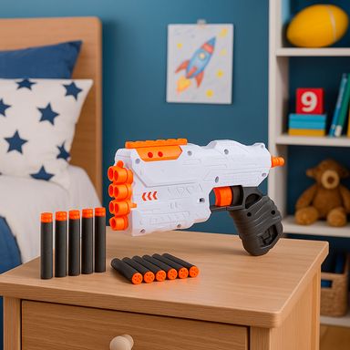 Pistola de juguete tiro con dardos sintética blanca 12 piezas -  Miniso