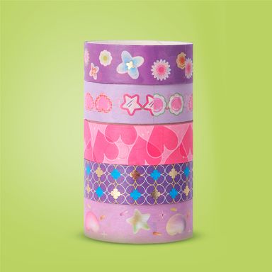 Set cintas adhesivas estampados romance washi multicolor 1.5x200 cm 5 piezas -  Miniso