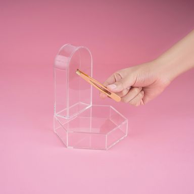 Pinza para cejas black gold acero inoxidable dorada -  Miniso