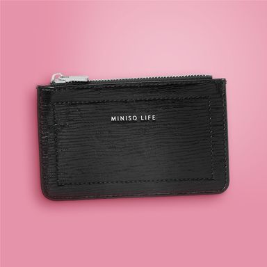Monedero minimalista sintético negro 13x8x1 cm -  Miniso