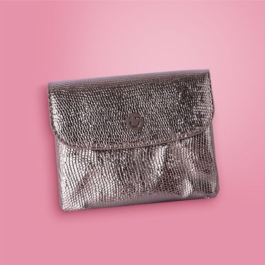 Monedero con solapa sintético metalizado 11x2x9 cm -  Miniso