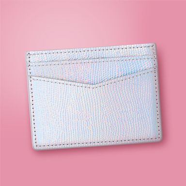 Tarjetero holográfico sintético plateado 10x8x1 cm -  Miniso