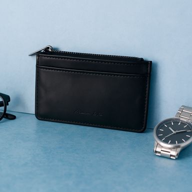 Monedero sintético negro 13x9x1 cm -  Miniso