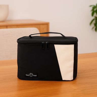 Lonchera 100% poliéster negra 25x20x17 cm -  Miniso