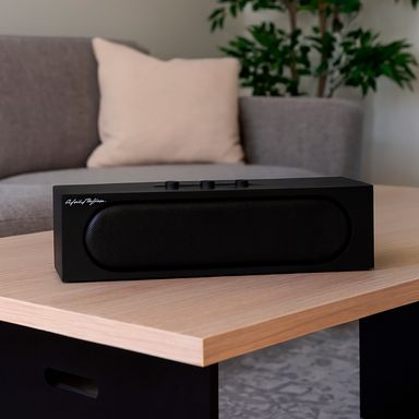 Parlante inalámbrico life is for fun sintética negra 24x7x5.5 cm -  Miniso