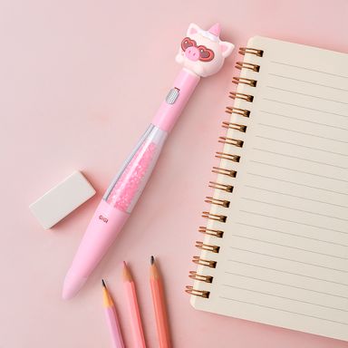 Lapicero con luz tinta azul 1.0 mm cerdita gigi -  Mini Family