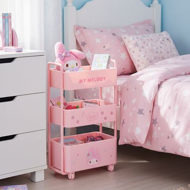 Mini organizador de escritorio tipo carrito sintético rosa 4x11x7.5 cm my melody sanrio -  Sanrio