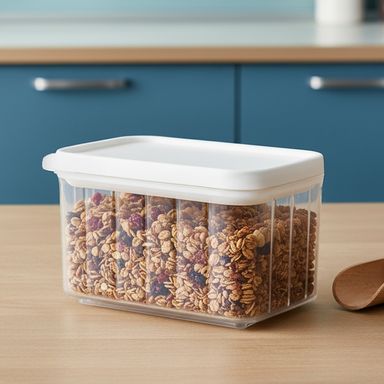 Taper de alimentos simple kitchen plástico blanco 300 ml -  Miniso