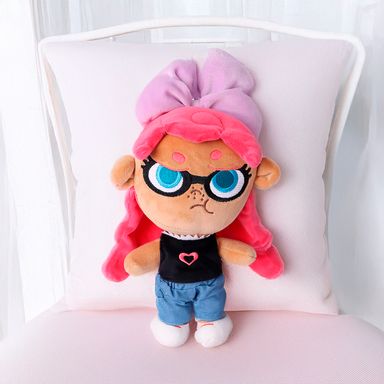 Peluche dodo felpa 16x31 cm cabello rosa -  Mini Family