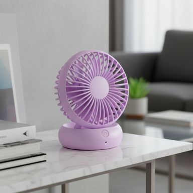 Ventilador de escritorio sintético morado 10.5x14.6x11.1 cm 1200 mah recargable -  Miniso