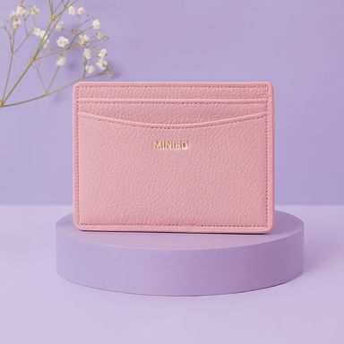 Tarjetero básico sintético rosa 11x8x1 cm -  Miniso