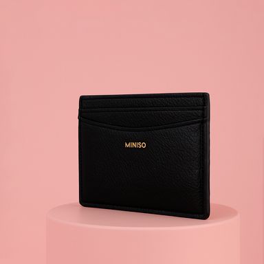 Tarjetero sintético negro 11x8x1 cm -  Miniso