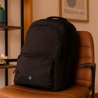 Mochila casual textil negra 42x28x13 cm -  Miniso