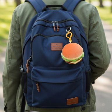 Llavero felpa café 9 cm hamburguesa -  Mini Family