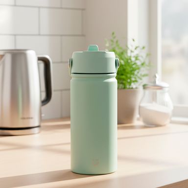 Tomatodo térmico con tapa y boquilla dopamine acero inoxidable verde menta 500 ml doble pared -  Miniso