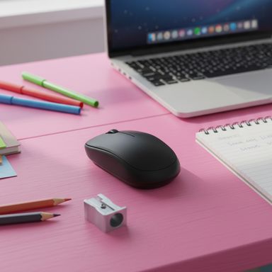 Mouse inalámbrico macaron sintético negro -  Miniso