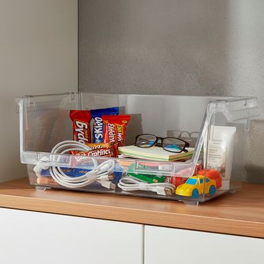 Organizador de escritorio apilable sintético transparente 27x11x15.5 cm -  Miniso