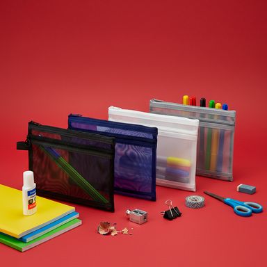 Porta documentos tipo malla sintético blanca 18x21 cm organizador -  Miniso