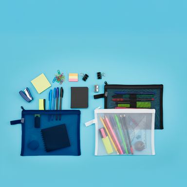 Porta documentos tipo malla sintético azul 18x21 cm organizador -  Miniso