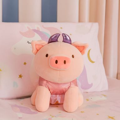 Peluche mini family felpa rosa 20x26.5 cm cerdita gigi -  Mini Family