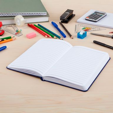 Libreta pasta dura azul marino 10.5x14.8 cm rayas 96 hojas -  Miniso