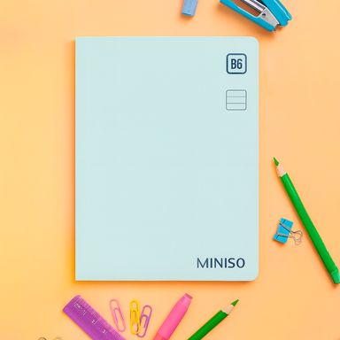 Libreta pasta dura verde menta 12.5x17.6 cm rayas 96 hojas -  Miniso