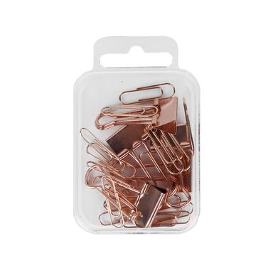 Set clips de papelería rose gold aluminio rosas 20 piezas -  Miniso