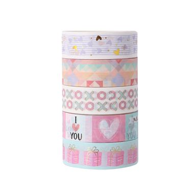 Set cintas adhesivas estampados cute washi multicolor 1.5x200 cm 5 piezas -  Miniso