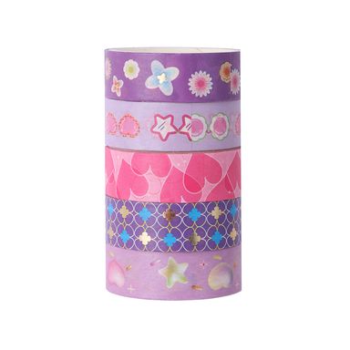 Set cintas adhesivas estampados romance washi multicolor 1.5x200 cm 5 piezas -  Miniso