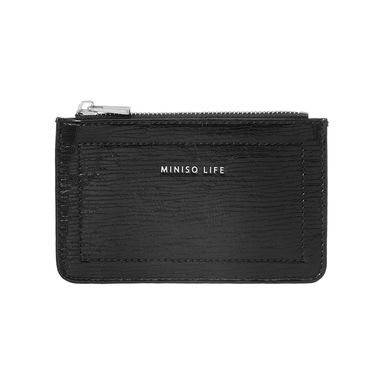 Monedero minimalista sintético negro 13x8x1 cm -  Miniso