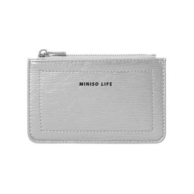 Monedero minimalista sintético plateado 13x8x1 cm -  Miniso