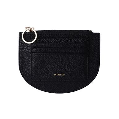 Monedero media luna sintético negro 13x10x1 cm -  Miniso