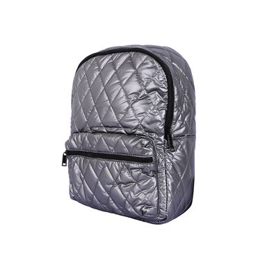 Mochila casual textil plateada 30.5x41.5 cm -  Miniso