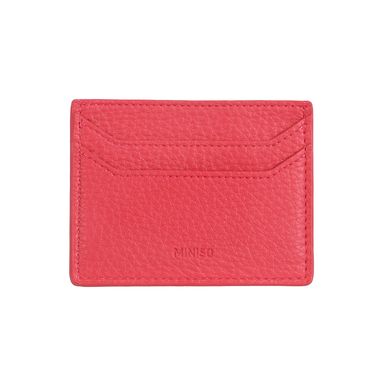 Tarjetero texturizado sintético rojo 11x8x1 cm -  Miniso