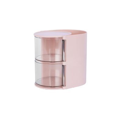 Organizador de maquillaje giratorio sintético rosa 13x12x10 cm -  Miniso