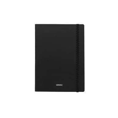 Libreta pasta dura negra 20.2x20.9 cm rayas 80 hojas -  Miniso