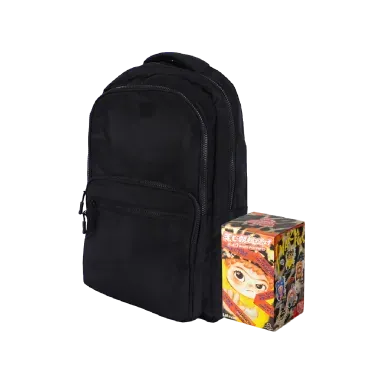 Mochila deportiva grande negro + Blind box fiesta divertida 19 cm wakuku - Miniso