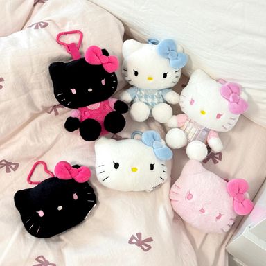 Llavero de peluche en forma de cabeza hello kitty color azul serie sanrio -  Sanrio