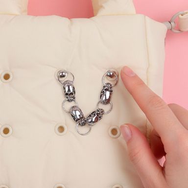 Charm decorativo cadena de calaveras minidots acero inoxidable plateado 15 cm -  Minidots