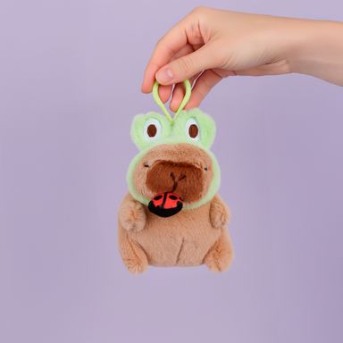 Llavero 12 cm de peluche mimi bara oreja móvil, sombrero de rana serie mini family -  Mini Family