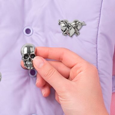 Charm decorativo calavera minidots acero inoxidable plateado 3.5 cm -  Minidots