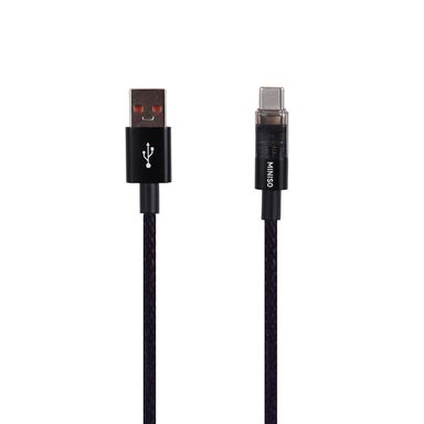 Cable de carga usb a a tipo c negro miniso -  Miniso