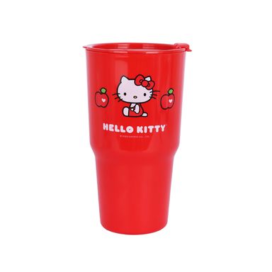 Tomatodo de plástico con tapa abatible de la colección apple de hello kitty 800 ml rojo sanrio -  Sanrio