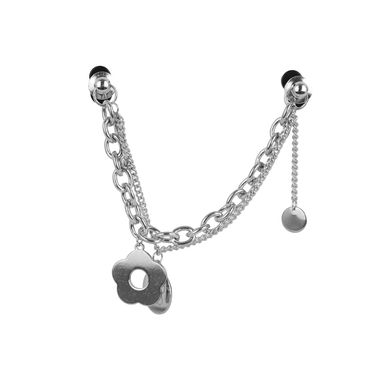 Charm colgante decorativo para bolso flores minidots acero inoxidable plateado 9 cm -  Minidots