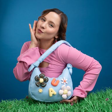 Bolso de hombro minidots textil azul 26x20x7.5 cm -  Minidots