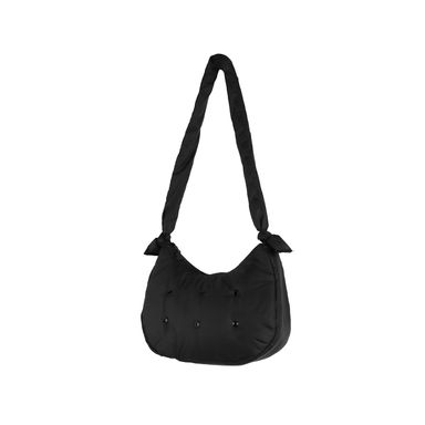 Bolso de hombro acolchado textil negro 26x7.5x20 cm -  Minidots
